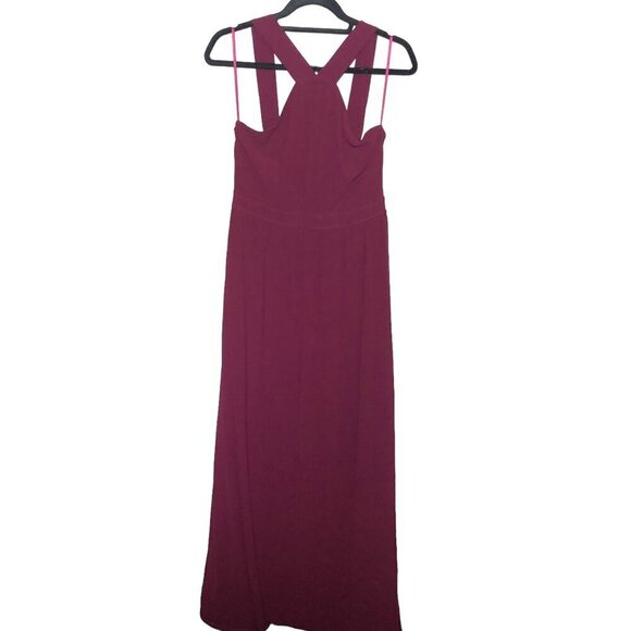 Lulus Air of Romance Maxi Formal Dress Burgundy - Picture 1 of 5